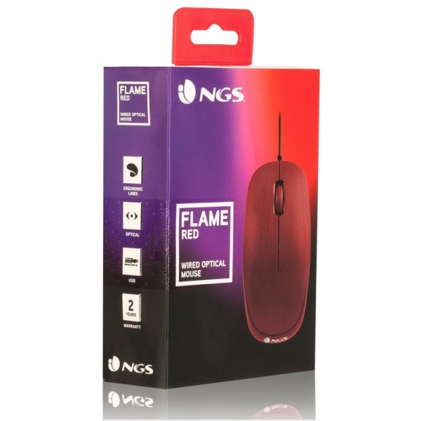 Ngs raton óptico redflame 1000 dpi rojo